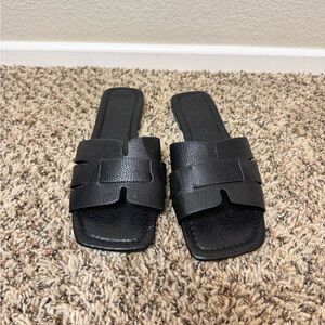 NWT Black Slide Sandals